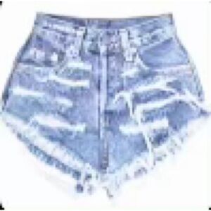 Distressed Levi Denim Lightwash Short Shorts